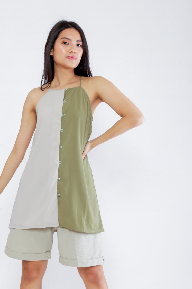 Seca Two Tone Top | Gaudi Clothing